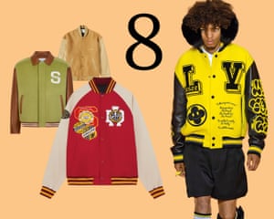 8. Baseball jacketsSpotted at Moschino and Louis Vuitton in yellow, and high-shine red at Dolce Gabbana. Wear with jeans and trainers, or chinos and loafers (or even shorts) for and easy preppy look. Clockwise from middle: Red, £68, asos.com. Oliver, £185, houseofsunny.co.uk. xxxxxxx. Louis Vuitton SS22