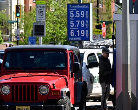 Gas prices displayed at an Exxon station on Capitol Hill in Washington