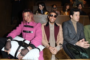 Gucci front row, from left: Ghali, Anderson Paak and Mark Ronson.