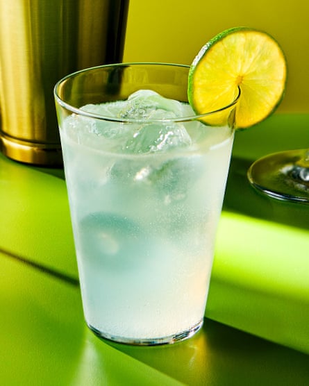 The translucent Mexican fizz in a highball glass.