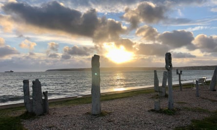 Some of the 85 sculptures on The Gwelen, a new art trail on the Mount Bay footpath.