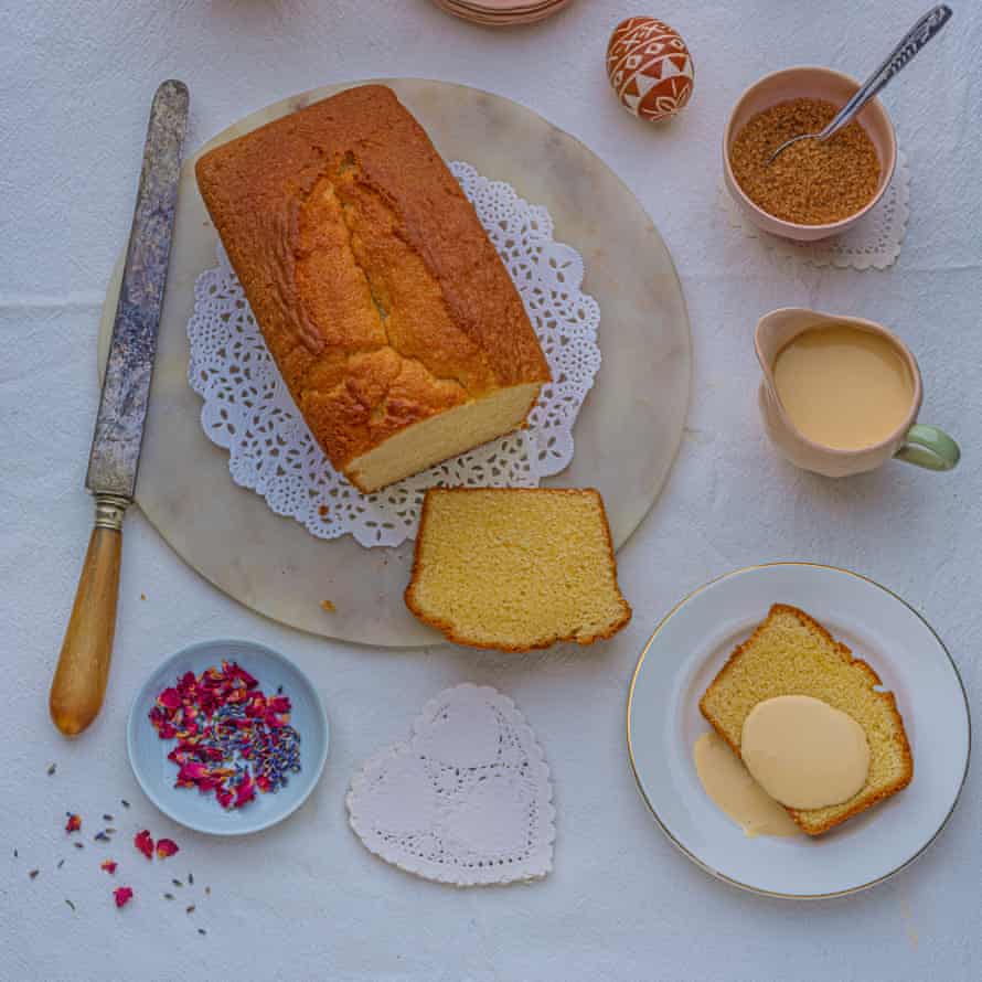 Hot cross bun cookies, chocolate toasties and cake: Claire Ptak’s Easter baking recipes | Baking 5 Madeira cake with Easter spice custard