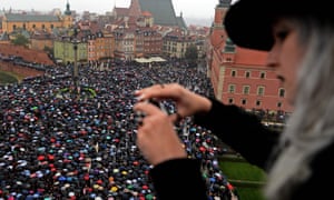 Warsaw abortion rights protesters