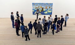 Group of schoolchildren visiting an art gallery in London