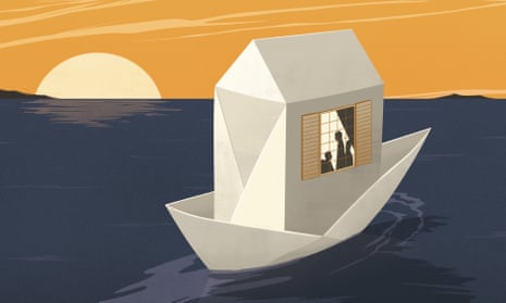 Illustration of floating house