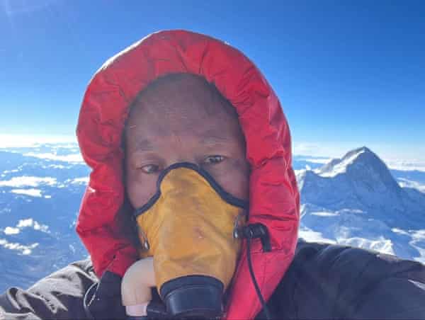 Lhakpa Sherpa with her old mask.