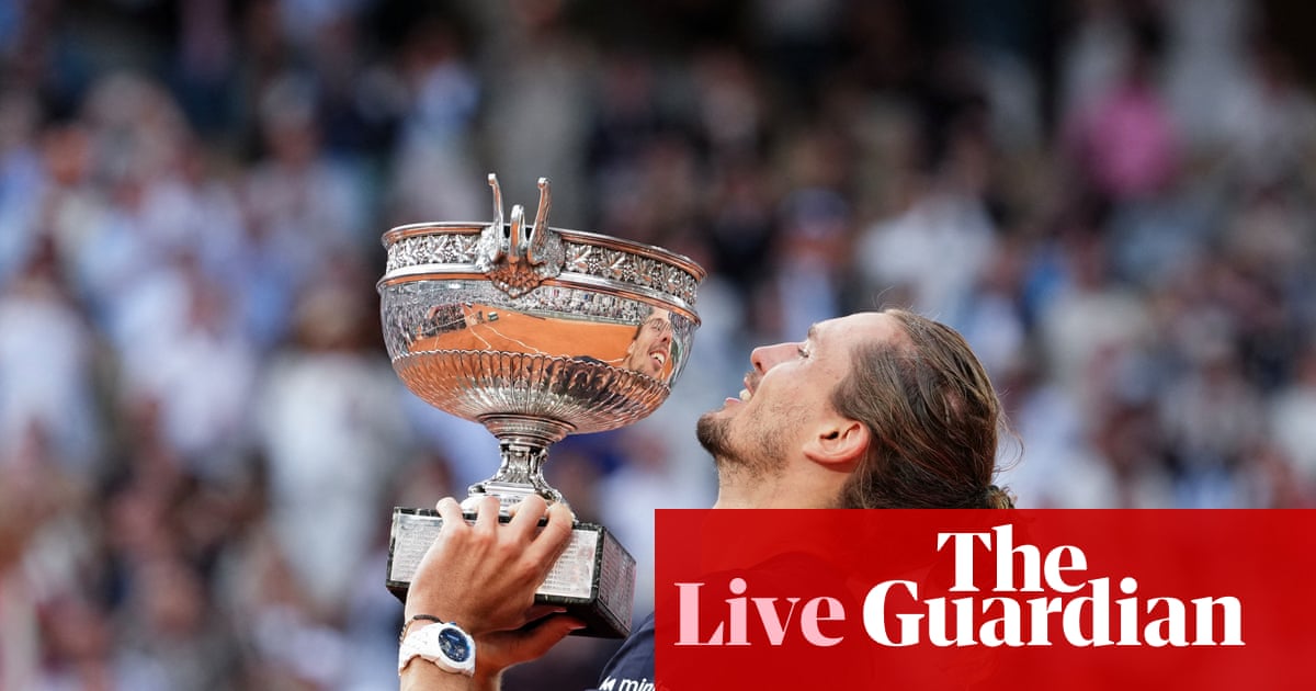 French Open men’s final: Zverev wins maiden slam after tense five-set win over Cobolli
