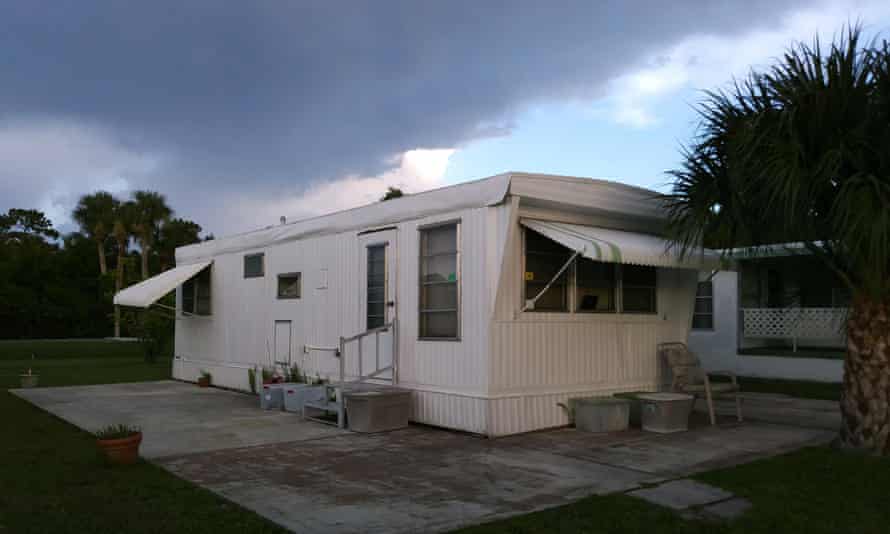 Lecturer Mindy Percival’s mobile home in Stuart, Florida. Her oven, shower and water heater don’t work.