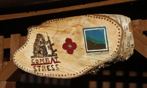 Wood decoration at the charity Gardening Leave in Ayrshire, Scotland