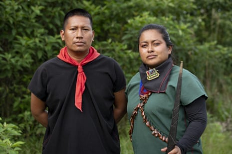 Alex Lucitante and Alexandra Narvaez, who led an Indigenous movement to protect the Cofán people’s ancestral territory from goldmining.