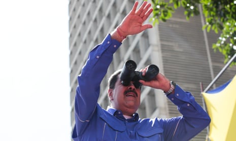 President Nicolás Maduro takes part in a ceremony for Workers Day, in Caracas, Venezuela, on 1 May.