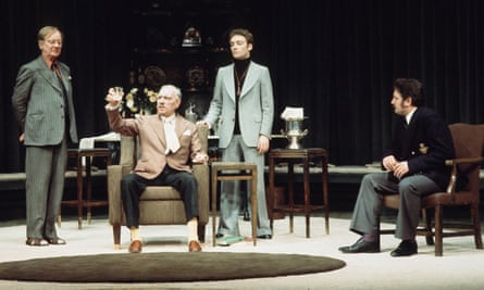 John Gielgud, Ralph Richardson, Michael Feast and Terence Rigby in No Man’s Land at the National Theatre in 1975.