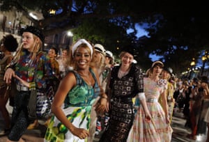 Models at the Chanel fashion show in Havana, Cuba