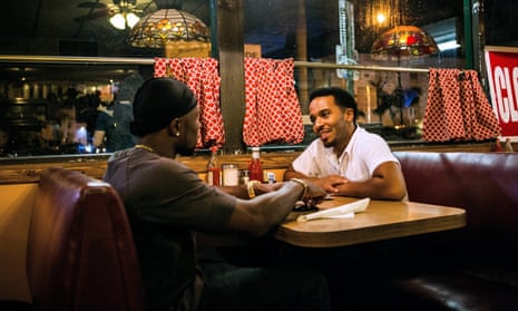 Power and generosity … Trevante Rhodes (Black) and André Holland (Kevin) in Moonlight.