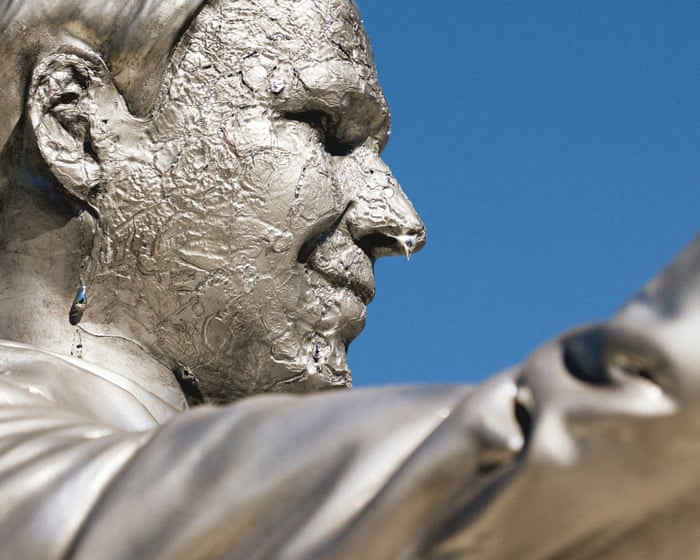 Protesters unveil melting Ron DeSantis statue to signify his inaction on climate crisis