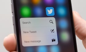Twitter open on a phone