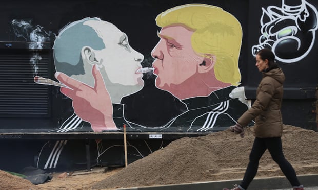 A mural in Lithuania: ‘The Obama administration was slow to notice that Russia was working flat out to help Donald Trump’