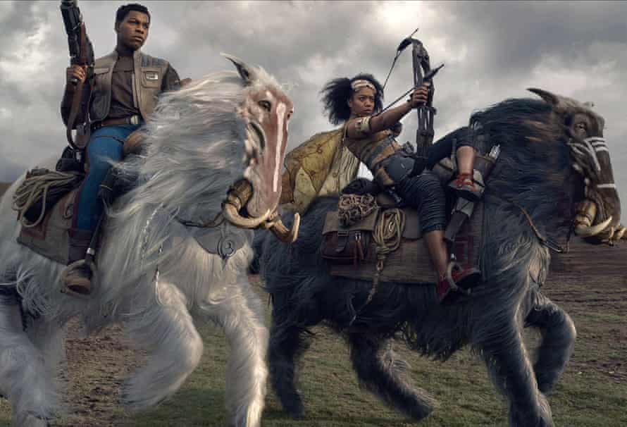 Horse power … John Boyega as Finn, with Naomi Ackie.