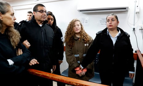 16-year-old Ahed Tamimi in the Ofer military court in the West Bank village of Betunia, January 2018.