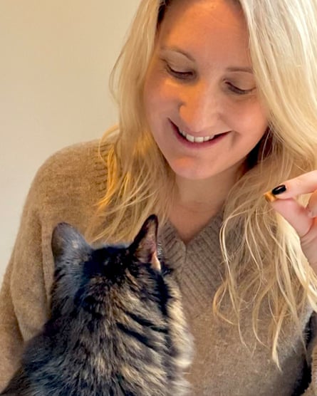 Dr Karen Hiestand and her cat Hermione