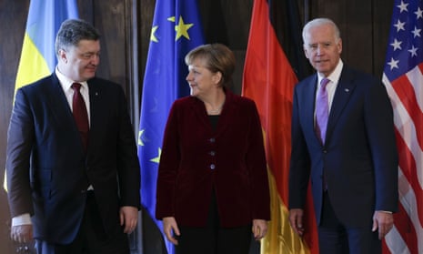 Joe Biden, Petro Poroshenko, Angela Merkel