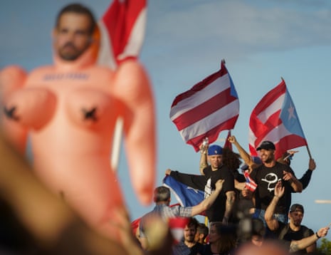 Puerto Rican superstars Residente and Ricky Martin lead the crowds in a 100,000-strong protest against the governor. Martin was a target of Ricardo Rosselló’s homophobic messages. 