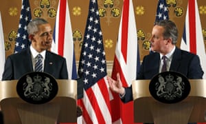 Barack Obama and David Cameron hold a news conference