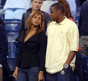 Beyonce with Jay-Z at the US Open Tennis Championships in 2003.