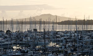 Hundreds of yachts and boats are seen in Auckland Harbor in March