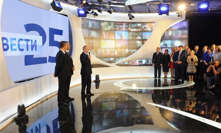 President Putin visits VGTRK News Service on its 25th birthday in May.