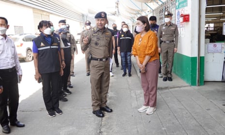 Police investigate the VK Garment factory in Mae Sot, Thailand, in December.