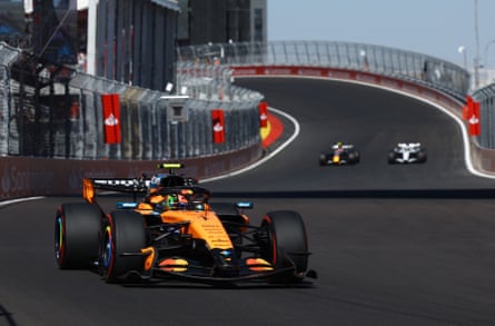 Lando Norris leads in qualifying for the Spanish GP.