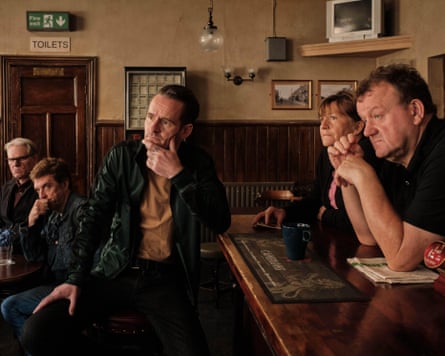 Dave Turner (far right) with (from left) Trevor Fox, Chris McGlade and Jordan Louis in The Old Oak.