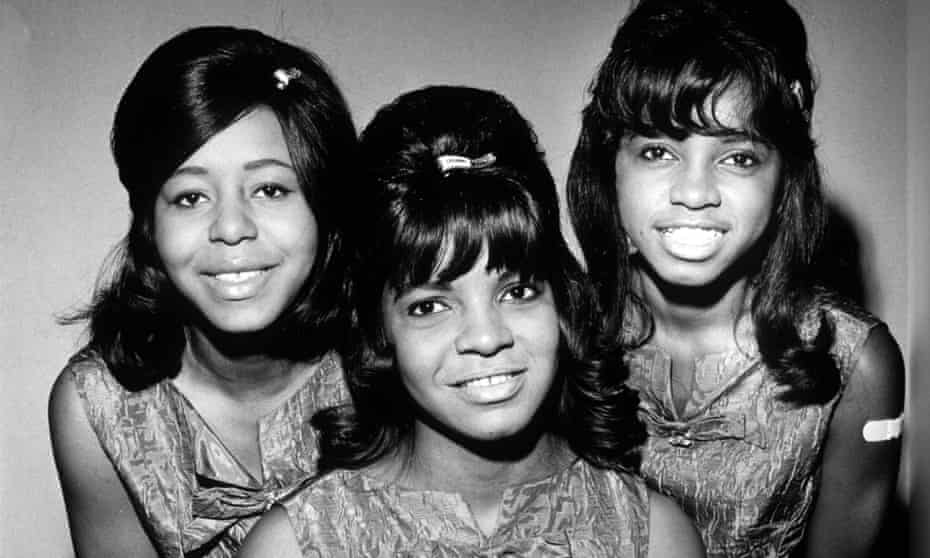 The Dixie Cups in 1964: Joan Marie Johnson, left, with her cousins Rosa Lee Hawkins, centre, and Barbara Ann Hawkins.