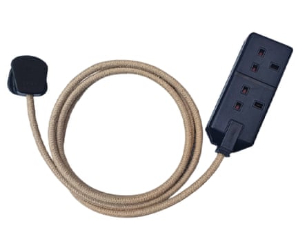 Duggi bespoke Fabric Cable Extension Lead - Black Trailing Socket - 2-way 4-way - 13a - Modern Vintage Retro Heavy Duty duggiDesign