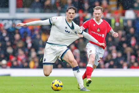 Millwall in action at Wrexham in February