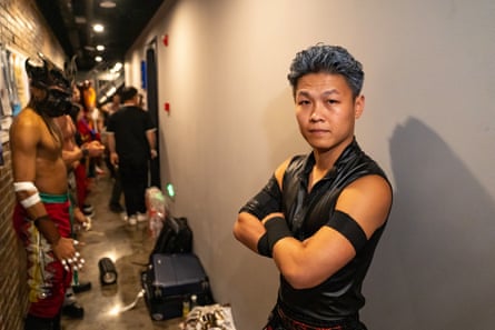 Wang Tao poses for a photo before his performance.