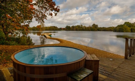 The wood-clad hot tub.