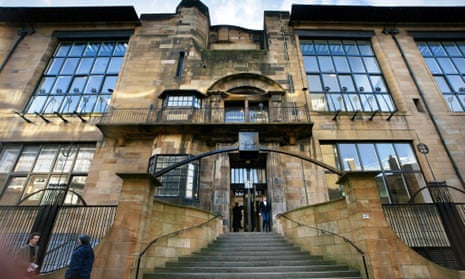 The Glasgow School of Art, designed by Charles Rennie Mackintosh, in 2002 – before it was destroyed by a fire in 2018.