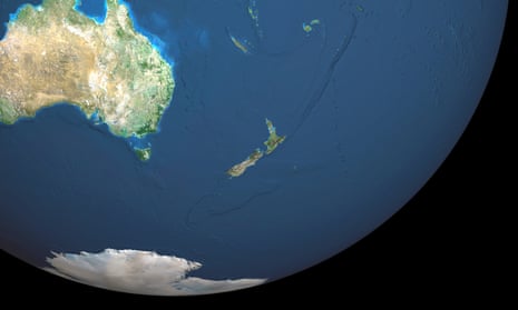 section of globe with Australia