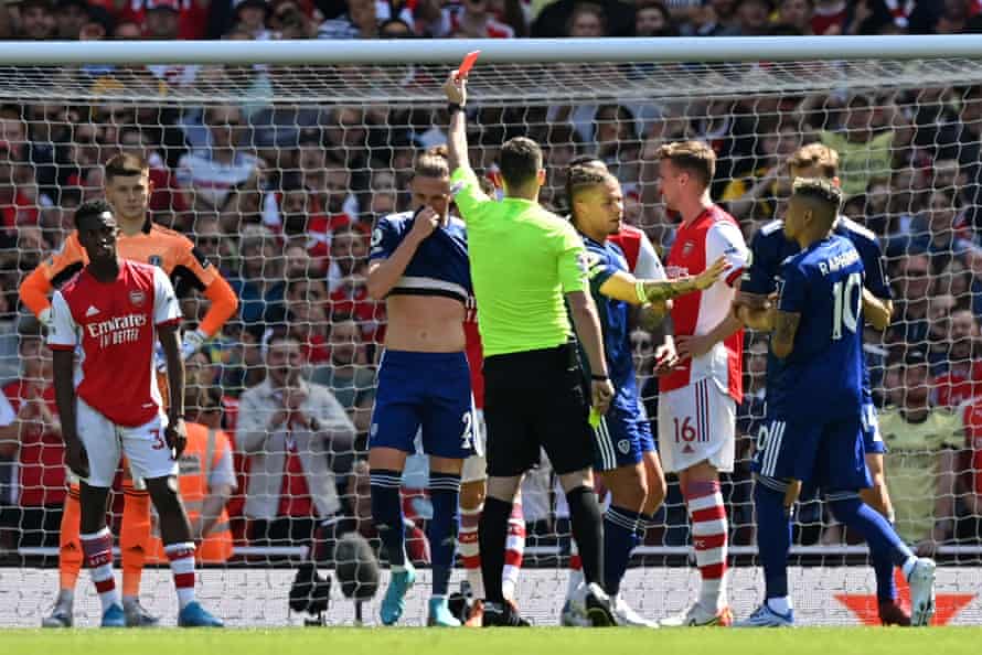 Yes, that’s a red card. Luke Ayling is off.