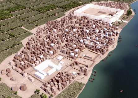 Naukratis in Egypt, a 3D rendering of the ancient port city, created by Grant Cox based on research by the British Museum’s Naukratis Project, for which Ross Thomas directed the fieldwork.