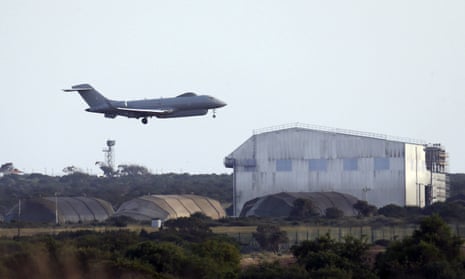 A plane takes off from RAF Akrotir in Cyprus