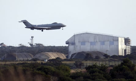 An aircraft takes off from RAF Akrotiri.