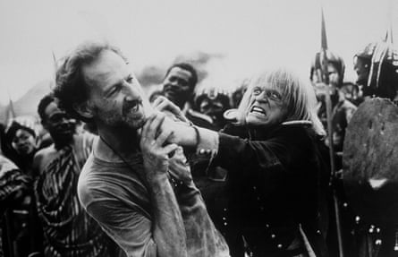 Werner Herzog on set with Klaus Kinski, taken from My Best Fiend.