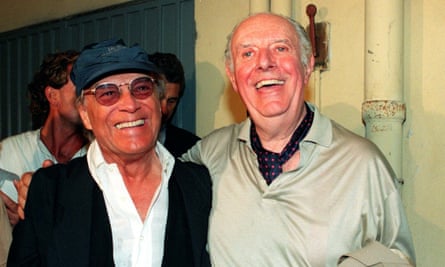Giorgio Albertazzi, left, with Dario Fo, in Milan in 1997
