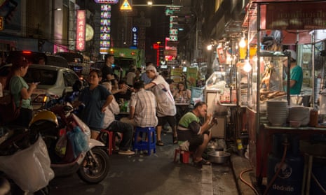 Street food stalls in a bangkok street