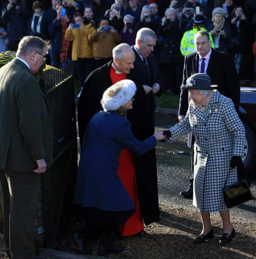 The Queen is greeted at the church