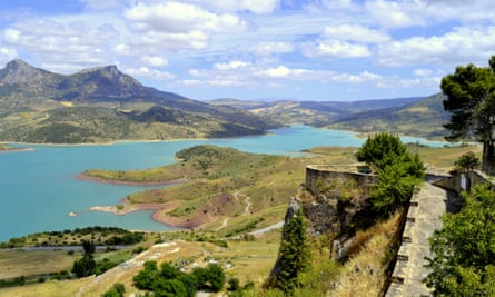 The view over the reservoir from Zahara de La Sierra.