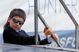 Eight-year-old Dean Singh of Mandurah Western Australia, waits for judging of the 8-13 year olds.
